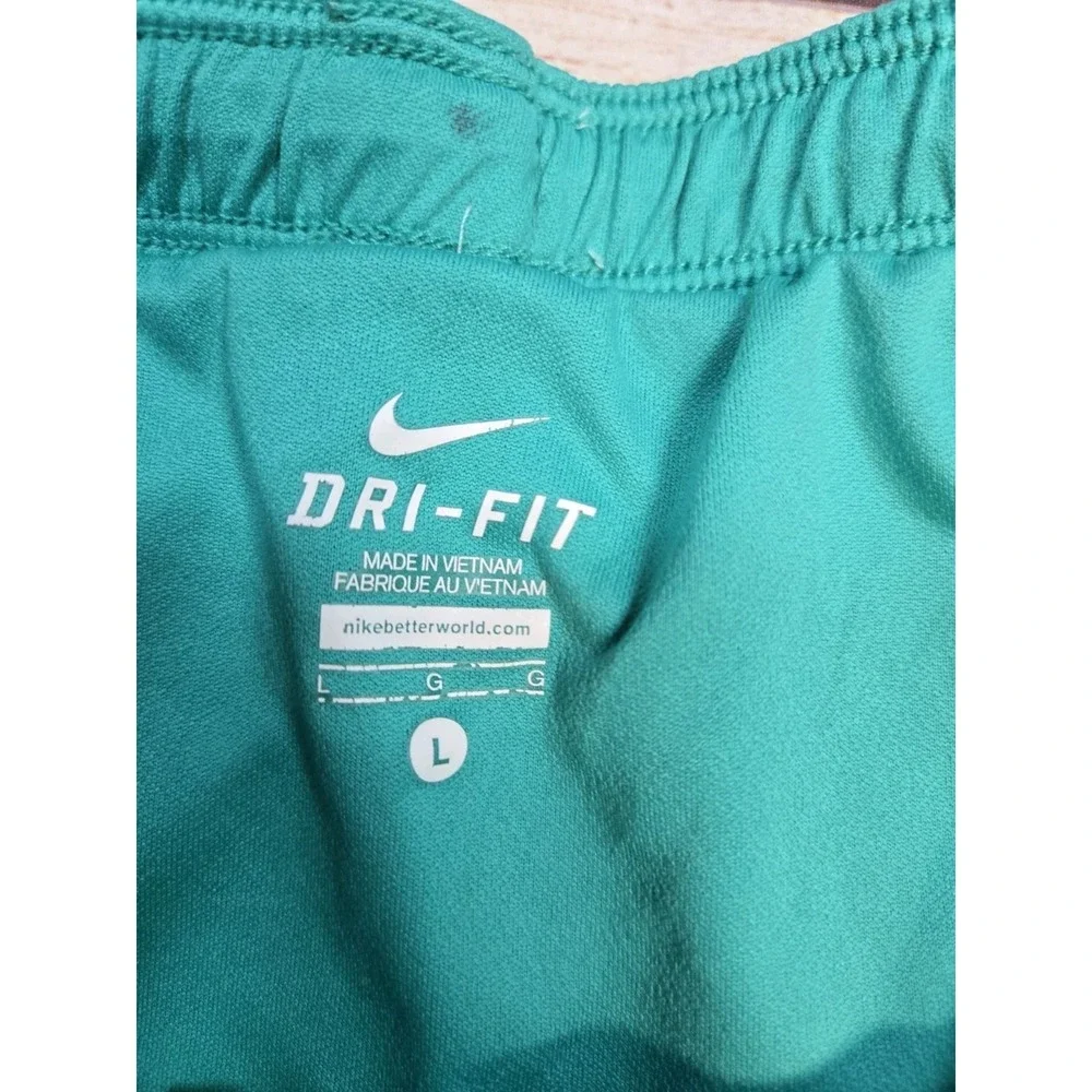 Nike Running Shorts Women's Size Large Dri Fit Tempo Green‎ Lined Drawstring